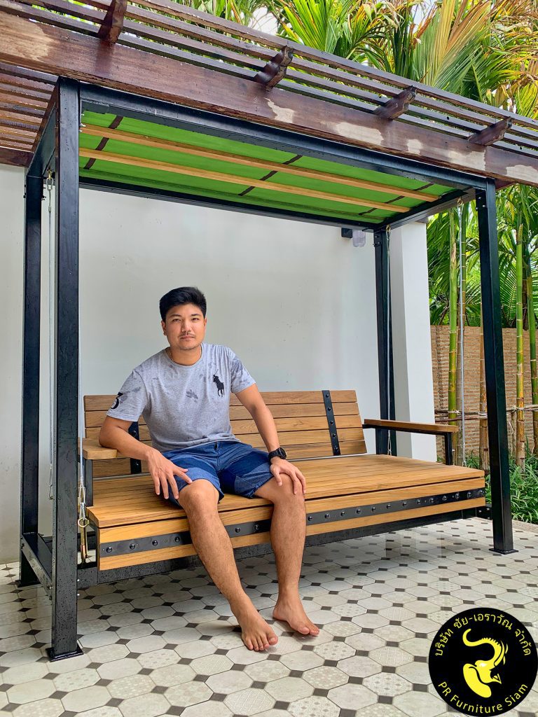 รีวิวลูกค้านั่งชิงช้าไม้สักใต้เพอร์โกลา
