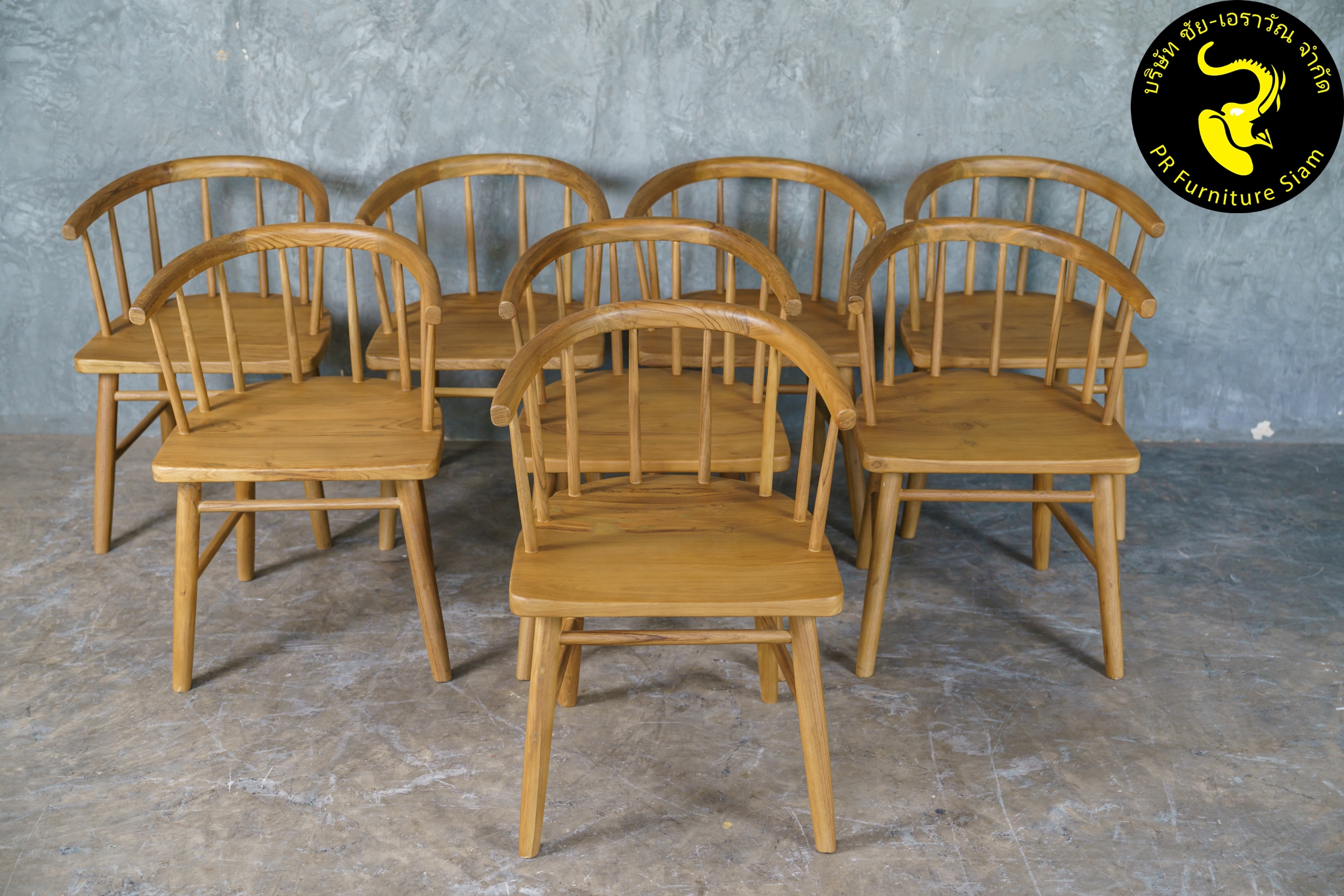 ตัวอย่าง เก้าอี้ไม้สัก สำหรับร้านกาแฟ จำนวน 8 ชุด